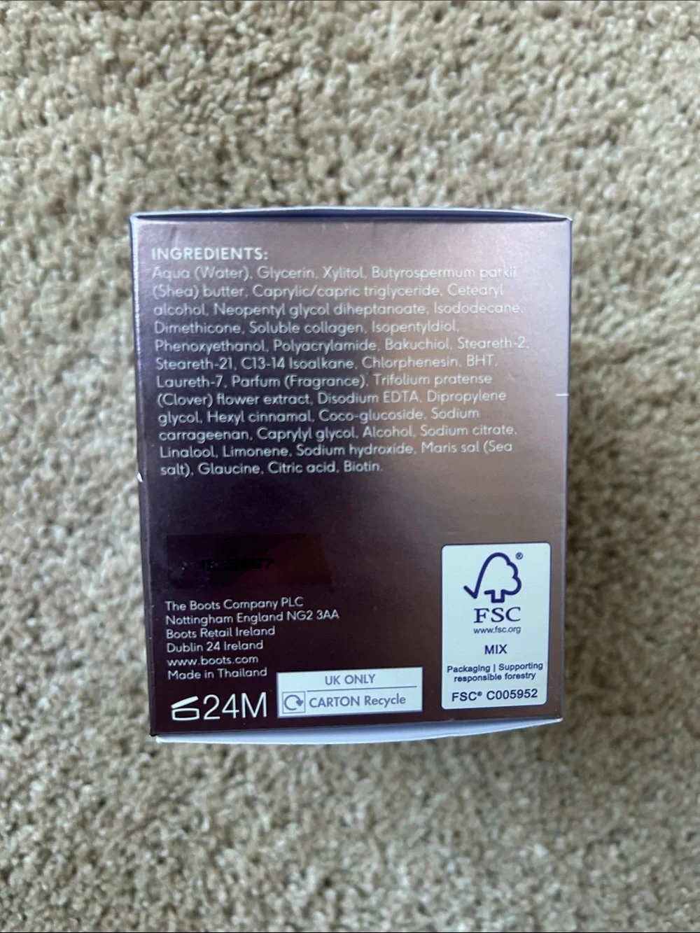 Boots Collagen Night Cream - Metallic Purple box NEW